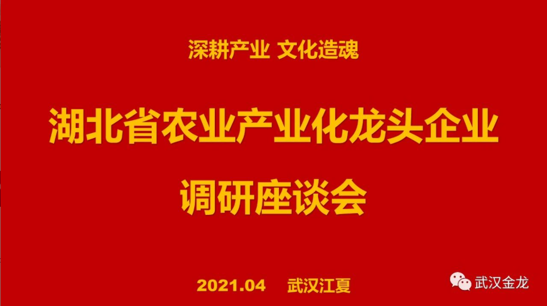 省農業(yè)產業(yè)化龍頭企業(yè)調研座談會在武漢金龍集團會議室順利召開